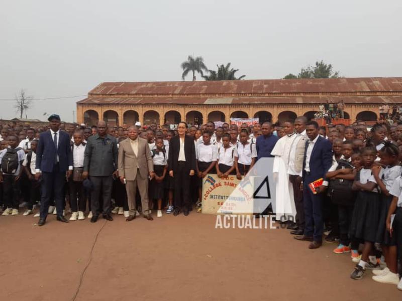 Raissa Malu à l'Institut Tshikunga, ex-Collège Saint-André lors du lancement de la rentrée scolaire 2024-2025