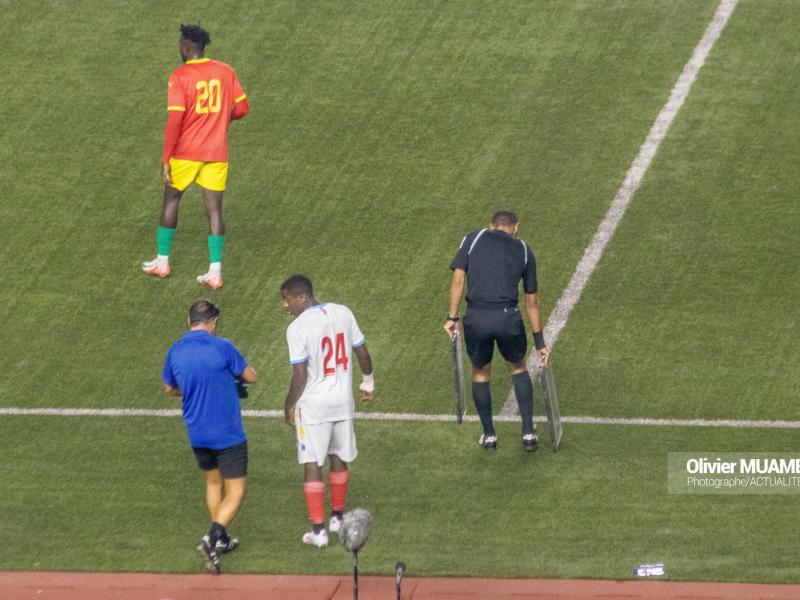 Stade des Martyrs, le 6 septembre 2024. Noah Sadiki, effectuant son entrée pour sa première chez les Léopards séniors. 