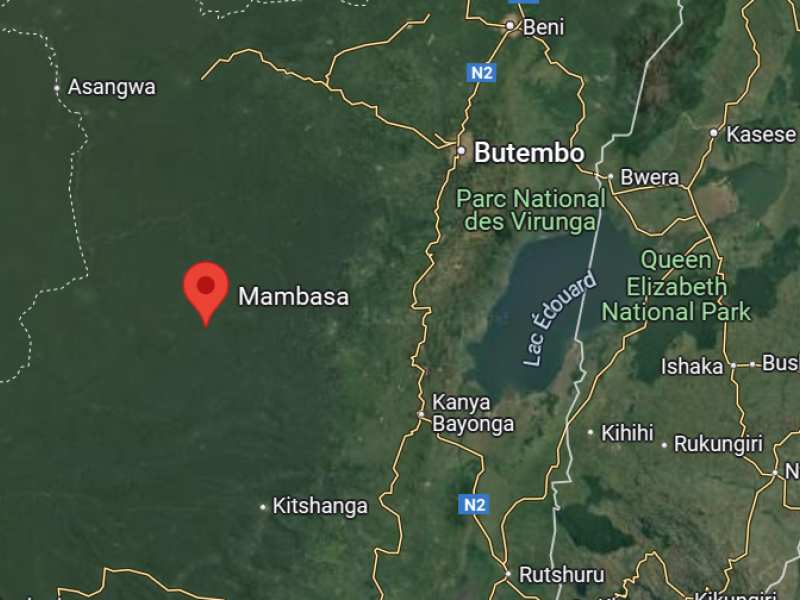 Mambasa sur la carte du territoire de Lubero au Nord-Kivu