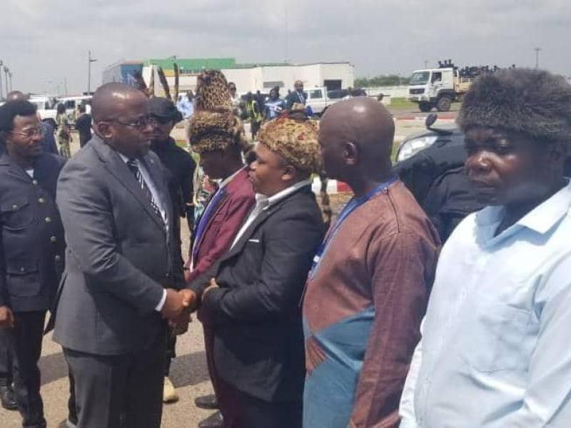 Jacquemain Shabani accueilli à l'aéroport de Kisangani